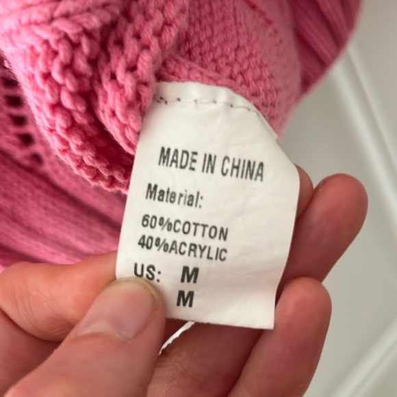 PrettyGuide Pink Cableknit Sweater size M - Picture 4 of 6